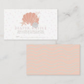 Seashell Coral Pink Baby Luier Raffle Ticket Informatiekaartje (Voorkant / Achterkant)