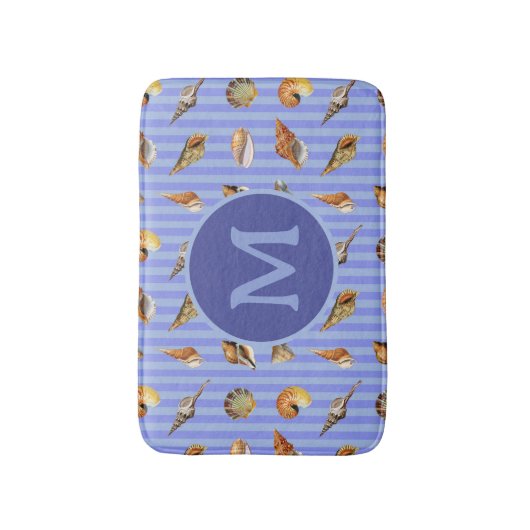  Seashell Custom Monogram Badmat (Voorkant Verticaal)