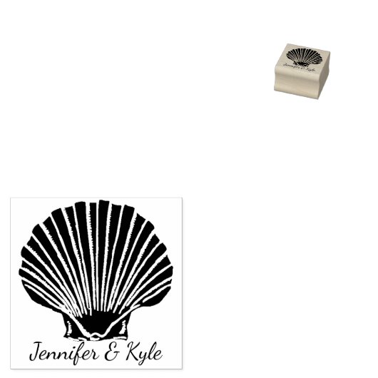 Seashell Custom Rubber Stamp Rubberstempel (Gestempeld)