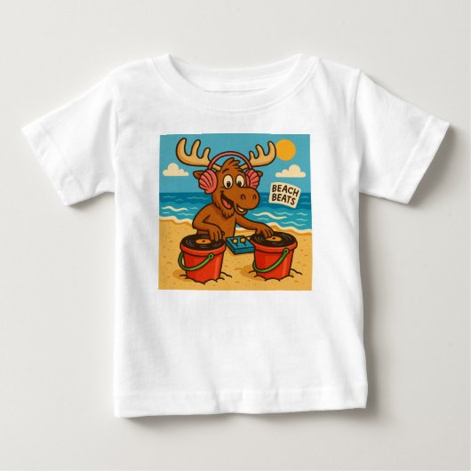 Seashell DJ – Beach Beats T-shirt voor kinderen (Voorkant)