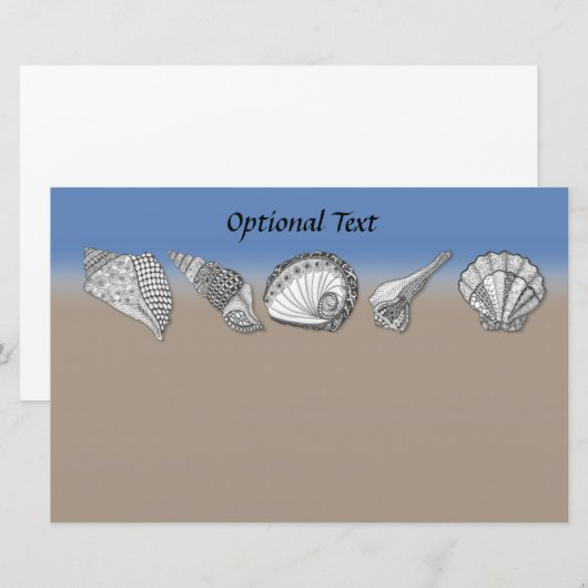 Seashell Drawing Art Briefpapier (Voorkant / Achterkant)