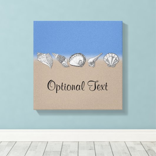 Seashell Drawing Art Canvas Afdruk (Insitu (Houten vloer))