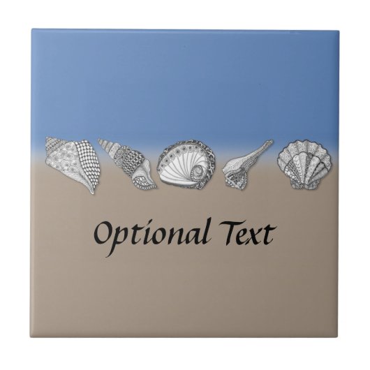 Seashell Drawing Art Tegeltje (Voorkant)