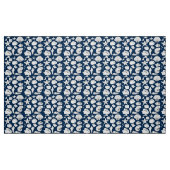 Seashell Drawing White Navy Blue Nautical Stof (Fat Quarter)