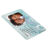Seashell Dreams Beach Foto Save the Date aqua Magneet (Rechterzijde)