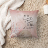 Seashell Dreams Beach Mr. en mevrouw roze Kussen (Deken)