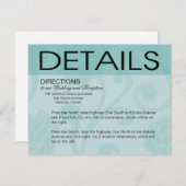 Seashell Dreams Beach Wedding Directions aqua Informatiekaartje (Voorkant / Achterkant)