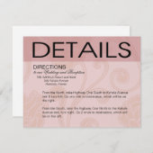 Seashell Dreams Beach Wedding Directions roze Informatiekaartje (Voorkant / Achterkant)