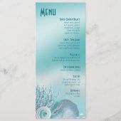 Seashell Dreams Beach Wedding Menu aqua (Voorkant)