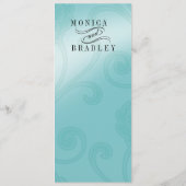 Seashell Dreams Beach Wedding Menu aqua (Achterkant)