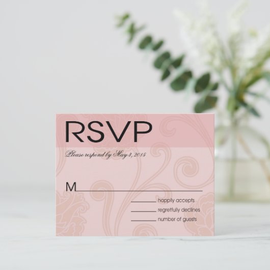 Seashell Dreams Beach Wedding RSVP roze (Staand voorkant)