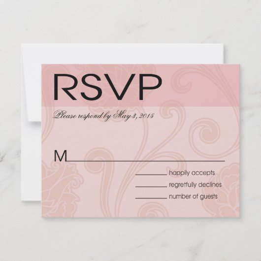 Seashell Dreams Beach Wedding RSVP roze Kaartje (Voorkant)