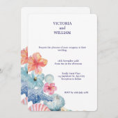 🌊 Seashell Dreams bruiloft uitnodiging 🌊 (Voorkant / Achterkant)