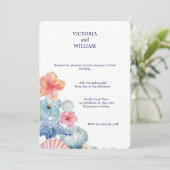 🌊 Seashell Dreams bruiloft uitnodiging 🌊 (Staand voorkant)