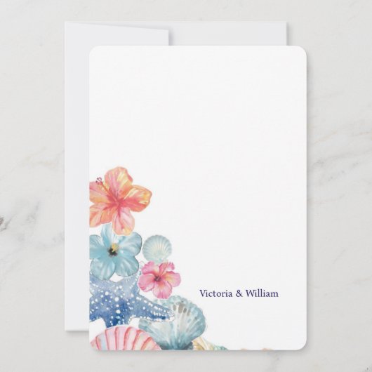 🌊 Seashell Dreams bruiloft uitnodiging 🌊 (Achterkant)