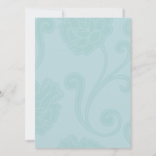 Seashell Dreams Faux Vellum Overlay aqua Kaart (Achterkant)