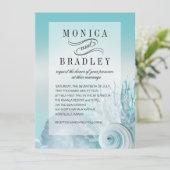 Seashell Dreams Faux Vellum Overlay aqua Kaart (Staand voorkant)