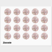 Seashell Dreams Strand Bruiloft roze Ronde Sticker (Vel)