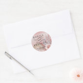 Seashell Dreams Strand Bruiloft roze Ronde Sticker (Envelop)