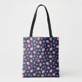 Seashell elegantie: Zomer blauw patroon. Tote Bag (Voorkant)