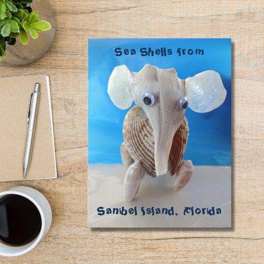 Seashell Elephant Craft Animal Sanibel Island FL Briefkaart