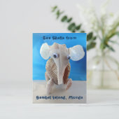 Seashell Elephant Craft Animal Sanibel Island FL Briefkaart (Staand voorkant)