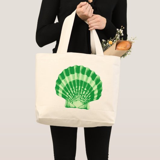 Seashell - emerald en mint green grote tote bag (Voorkant (product))