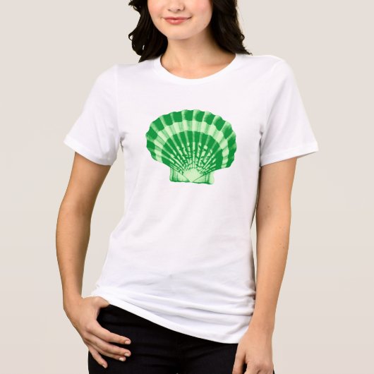 Seashell - emerald en mint green Tri-Blend shirt (Voorkant)