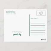 Seashell en harten, strand bruiloft dank u briefkaart (Achterkant)