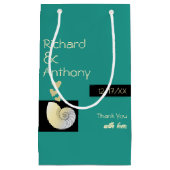 Seashell en harten, strand bruiloft dank u klein cadeauzakje (Voorkant)