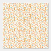 Seashell en zeepaardje waterverf patroon behang (Voorkant)