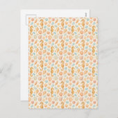 Seashell en zeepaardje waterverf patroon feestdagenkaart (Voorkant / Achterkant)