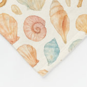 Seashell en zeepaardje waterverf patroon fleece deken (Hoek)