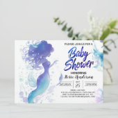 Seashell Fantasy: Zeemeermin Baby shower Kaart (Staand voorkant)