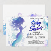 Seashell Fantasy: Zeemeermin Baby shower Kaart (Voorkant / Achterkant)