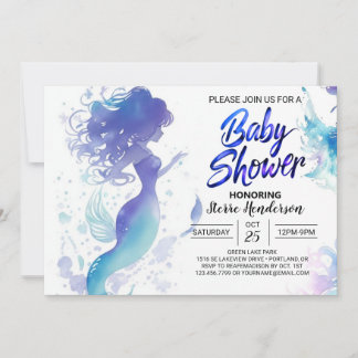Seashell Fantasy: Zeemeermin Baby shower Kaart