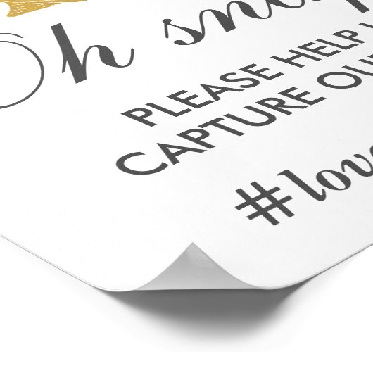 Seashell Faux Gold Foil | Ocean Insta Wedding Sign Poster (Hoek)