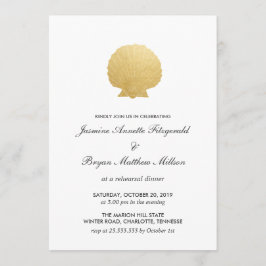 Seashell Faux Gold Foil | Ocean repetitie diner Kaart