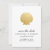 Seashell Faux Gold Foil | Ocean Save the Date Kaart (Voorkant)