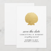 Seashell Faux Gold Foil | Ocean Save the Date Kaart (Voorkant / Achterkant)