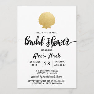 Seashell Faux Gold Foil Ocean Vrijgezellenfeest Kaart
