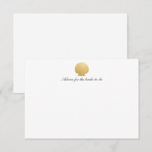 Seashell Faux Gold Foil | Ocean Wedding Advice Advieskaart (Voorkant / Achterkant)