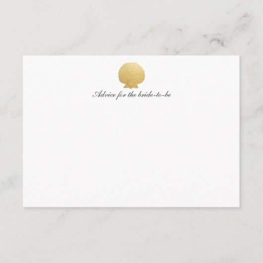 Seashell Faux Gold Foil | Ocean Wedding Advice Advieskaart (Voorkant)