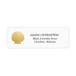 Seashell Faux Gold Foil | Ocean Wedding Etiket