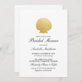 Seashell Faux Gold Foil | Vrijgezellenfeest van de Kaart (Voorkant / Achterkant)