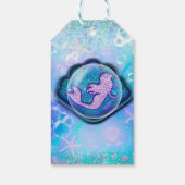 Seashell Fit for a Mermaid Glitter Birthday Party Cadeaulabel (Achterkant)