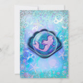 Seashell Fit for a Mermaid Glitter Birthday Party Kaart (Achterkant)