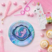 Seashell Fit for a Mermaid Glitter Birthday Party Papieren Bordje (Feest)