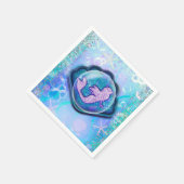 Seashell Fit for a Mermaid Glitter Birthday Party Servetten (Hoek)