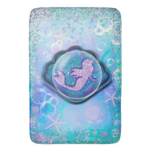 Seashell Fit for a Mermaid Glitter Girls Magical Badmat